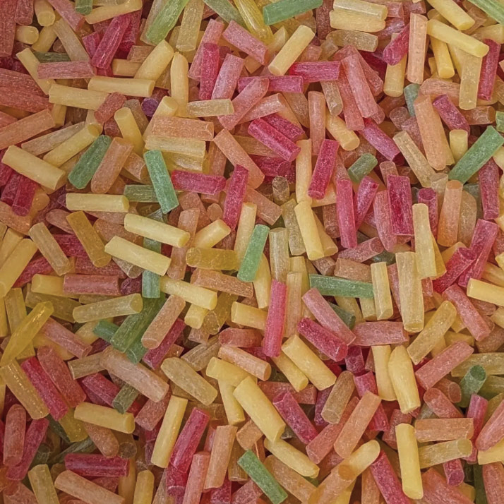 Bonbons durs colorés artisanaux - saveurs fruitées variées